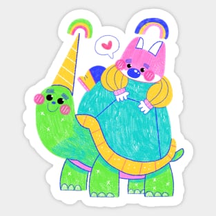 Turtle Dog Sticker